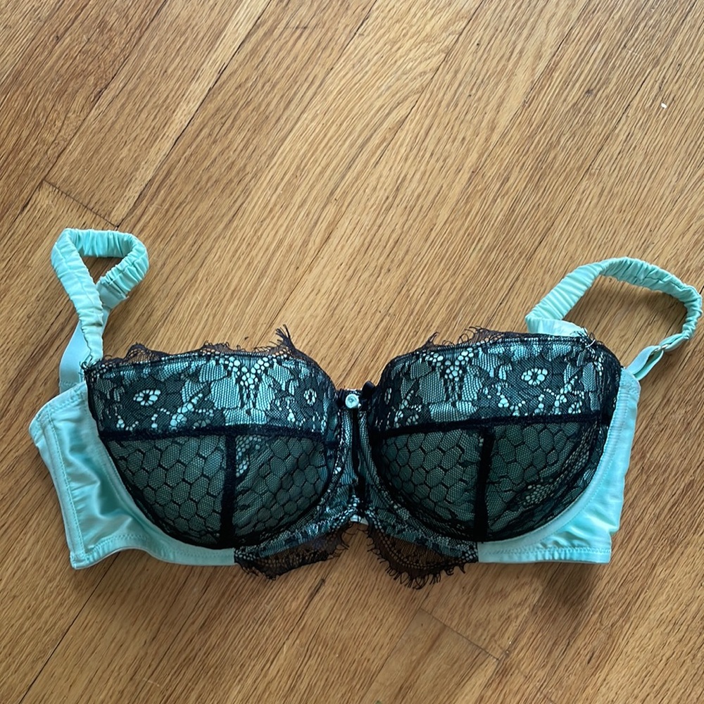 Playful Promises Cordelia Absinthe Lace Overlay Bra, 28 G